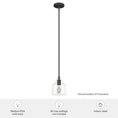 Dunshire Bell Clear Seeded Glass 1 Light 6 Inch Mini Pendant