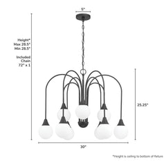 Valadon 9 Light Large 30 Inch Chandelier
