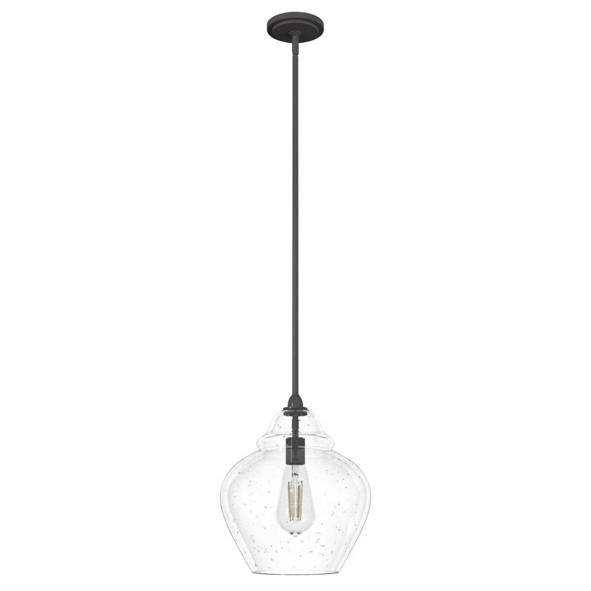 Dunshire Ginger Jar Clear Seeded Glass 1 Light 12 Inch Medium Pendant