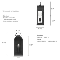Kendra Bell Outdoor WeatherMax 1 Light Medium 15 Inch Wall Light