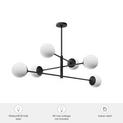 Hepburn 6 Light Extra Large 48 Inch Chandelier
