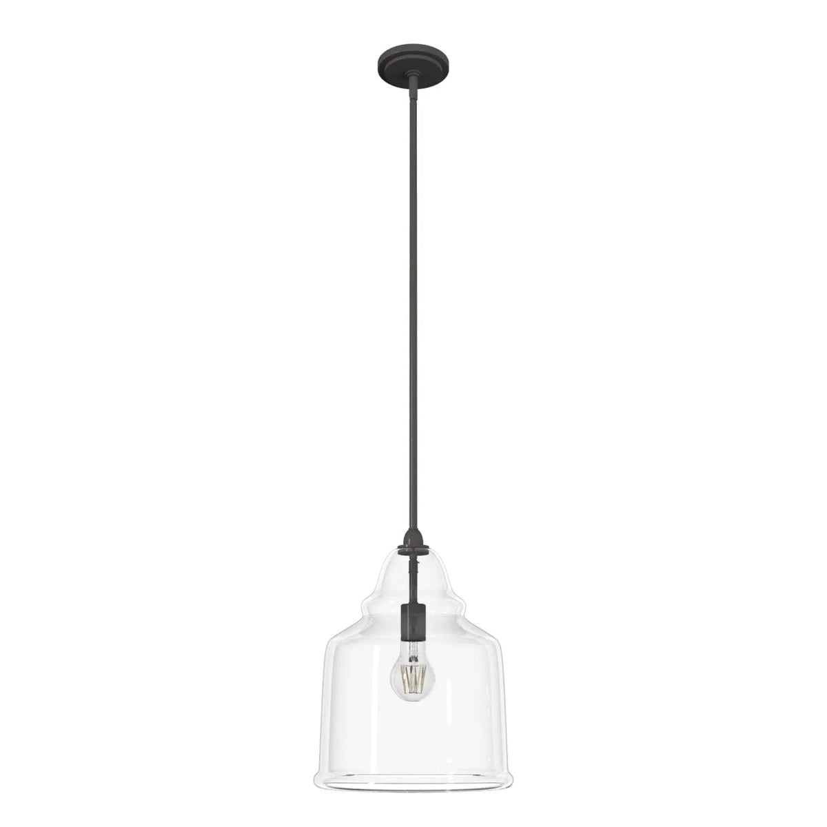 Dunshire Bell Clear Glass 1 Light 12 Inch Medium Pendant
