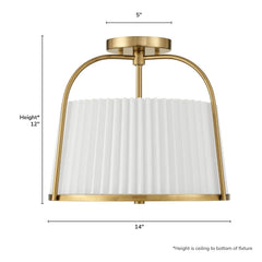 Atmore 2 Light Large 15 Inch Semi Flush