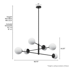 Hepburn 6 Light Extra Large 48 Inch Chandelier