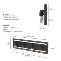 Woodburn 4 Light Vanity