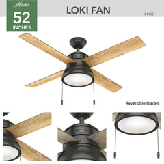 LOKI WITH LED LIGHT 52 INCH