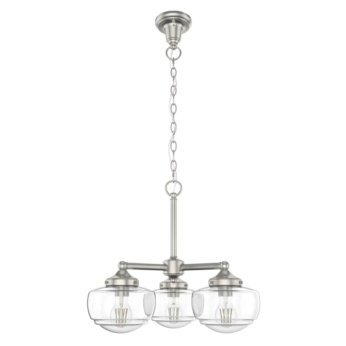 Saddle Creek Clear Seeded Glass 3 Light Chandelier
