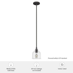 Dunshire Bell Clear Glass 1 Light 6 Inch Mini Pendant