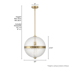 Bay Hollow 1 Light Large 16 Inch Pendant