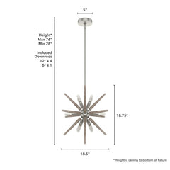 18 inch Jupiter Star 12 Light Pendant