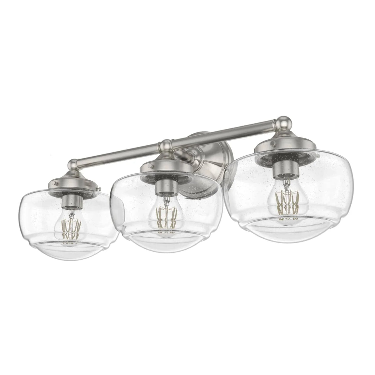 Saddle Creek Clear Seeded Glass 3 Light Vanity
