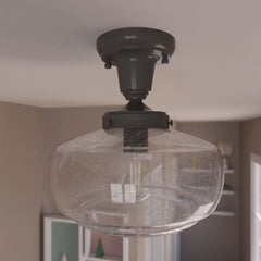 Saddle Creek Clear Seeded Glass 1 Light 10 Inch Pendant