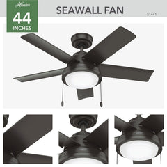 Seawall Outdoor with LED Light 44 inch