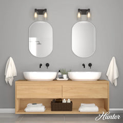 Lochemeade Clear Seeded Glass 2 Light Vanity