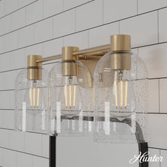 Lochemeade Clear Seeded Glass 3 Light Vanity