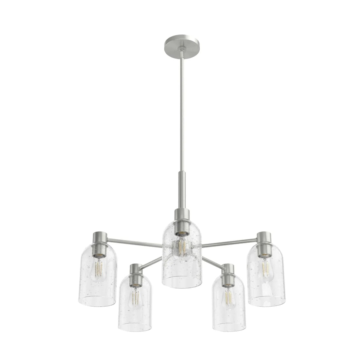 Lochemeade Clear Seeded Glass 5 Light Chandelier