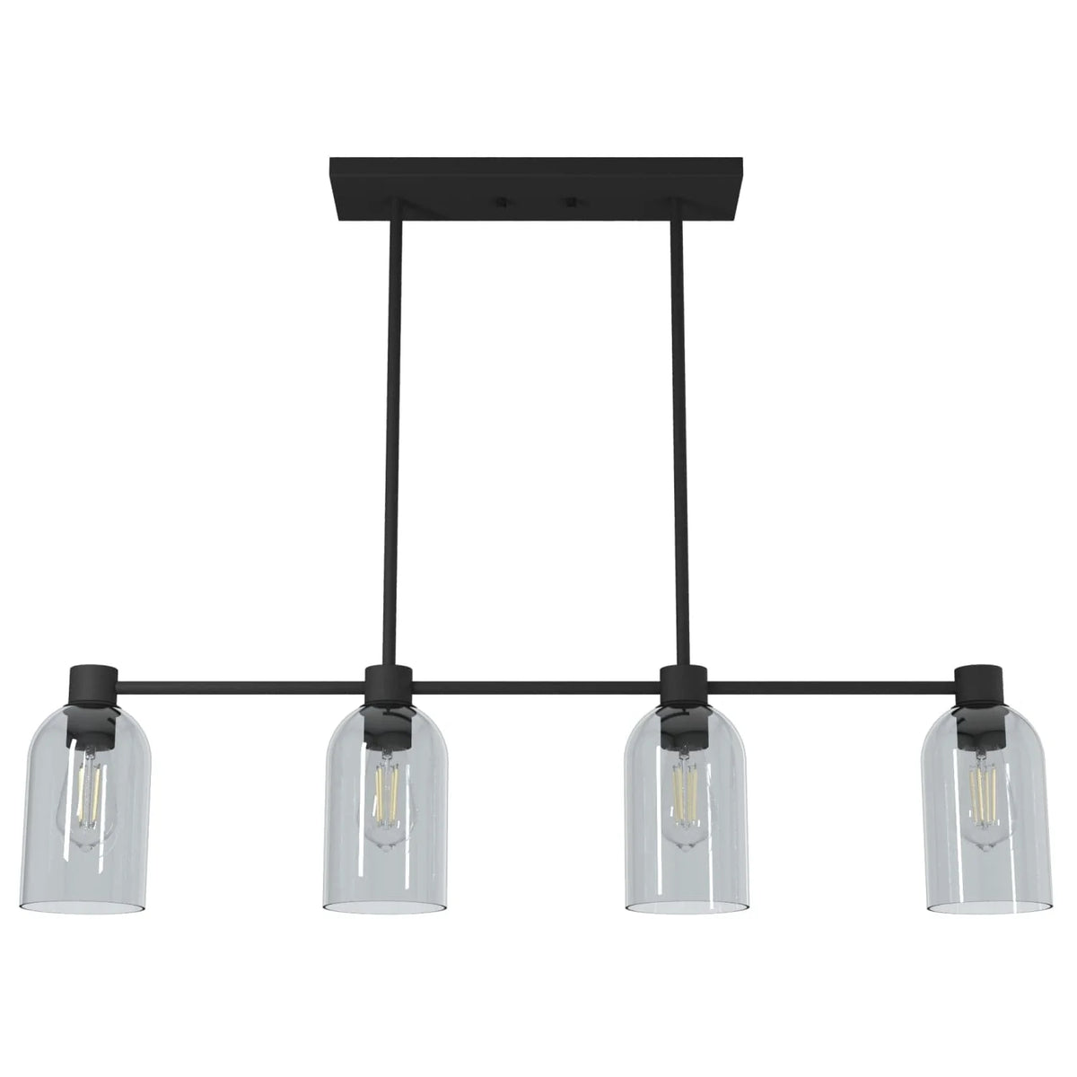 Lochemeade Smoked Glass 4 Light Linear Chandelier