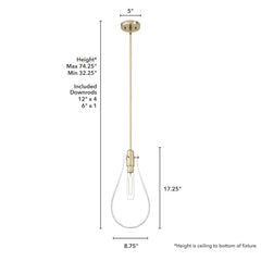 Lundin Pendant 1 Light 9 inch