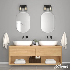 Lochemeade Smoked Glass 2 Light Vanity