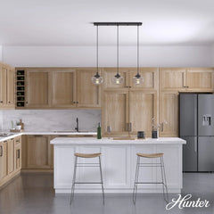 Saddle Creek Clear Seeded Glass 3 Light Linear Pendant Cluster