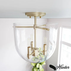 Sacha 3 Light Semi-Flush Mount