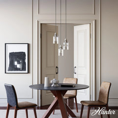 Lochemeade Clear Seeded Glass 3 Light Round Pendant Cluster