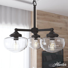 Saddle Creek Clear Seeded Glass 3 Light Chandelier