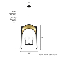 Dukestown  4 Light Pendant 18 inch
