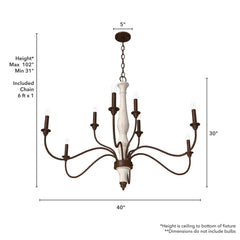 Teren 9 Light 2-Tier Chandelier