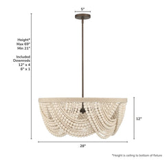Autumndale 6 Light Medium 28 Inch Chandelier