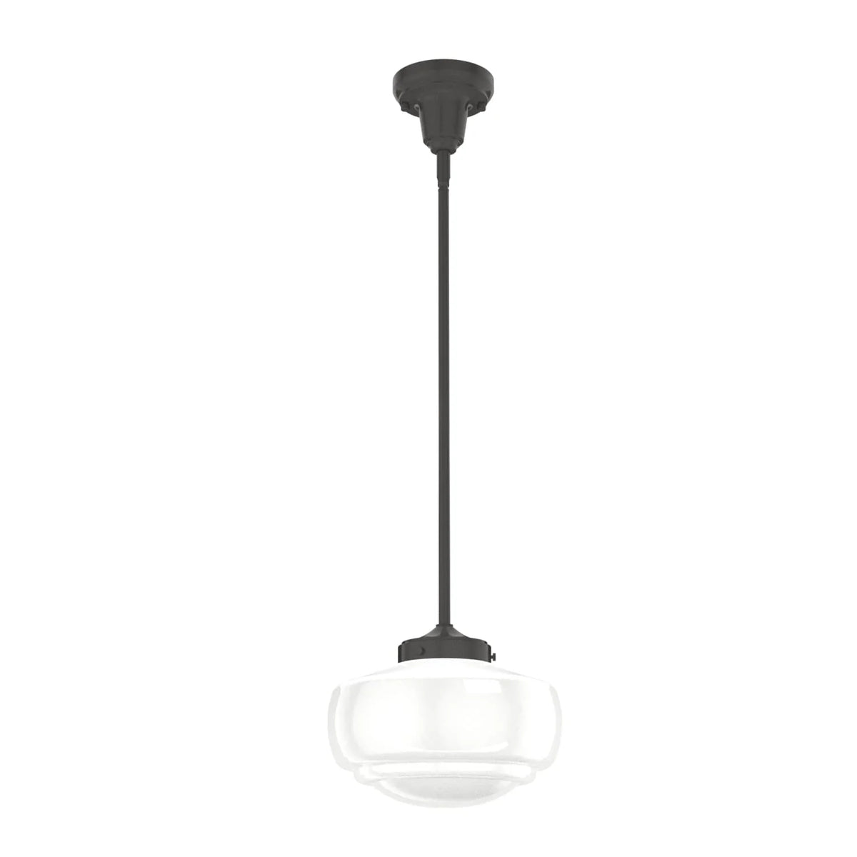 Saddle Creek Shiny Cased White Glass 1 Light 10 Inch Pendant