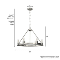 Saddlewood Chandelier 6 Light