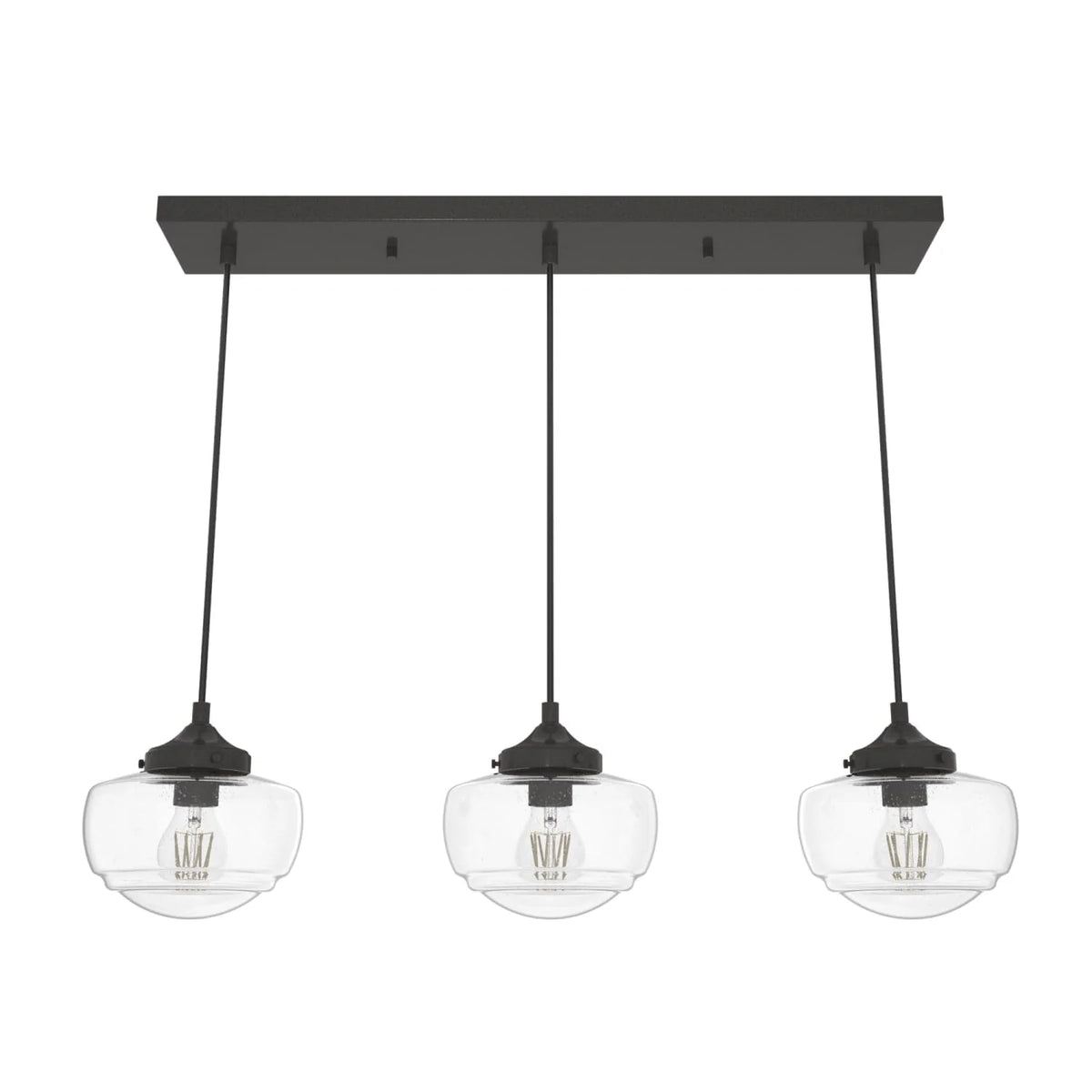 Saddle Creek Clear Seeded Glass 3 Light Linear Pendant Cluster
