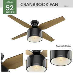 Cranbrook Low Profile with Light 52 inch