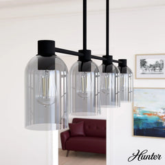Lochemeade Smoked Glass 4 Light Linear Chandelier