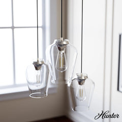Vidria Clear Glass 3 Light Round Pendant Cluster