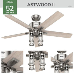 Astwood II Indoor with LED Light 52 inch with remote