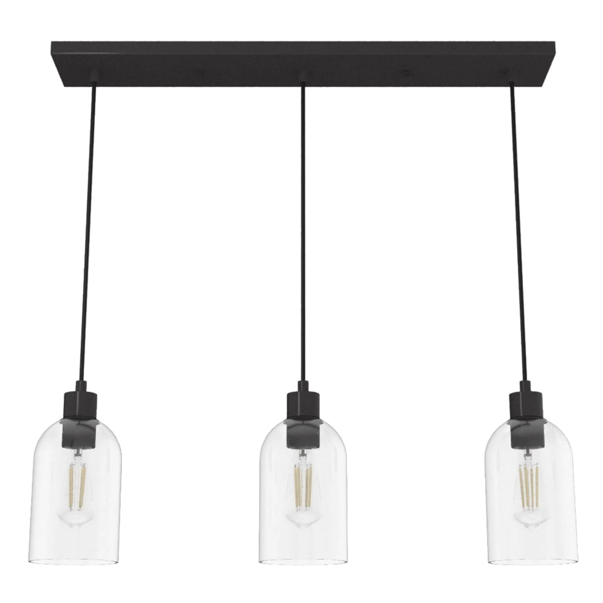 Lochemeade Clear Seeded Glass 3 Light Linear Pendant Cluster