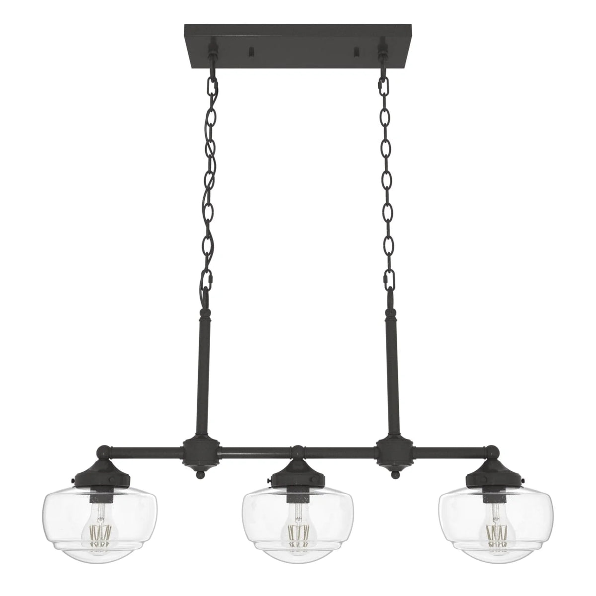 Saddle Creek Clear Seeded Glass 3 Light Linear Chandelier