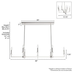 Bearden 8 Light Linear Chandelier