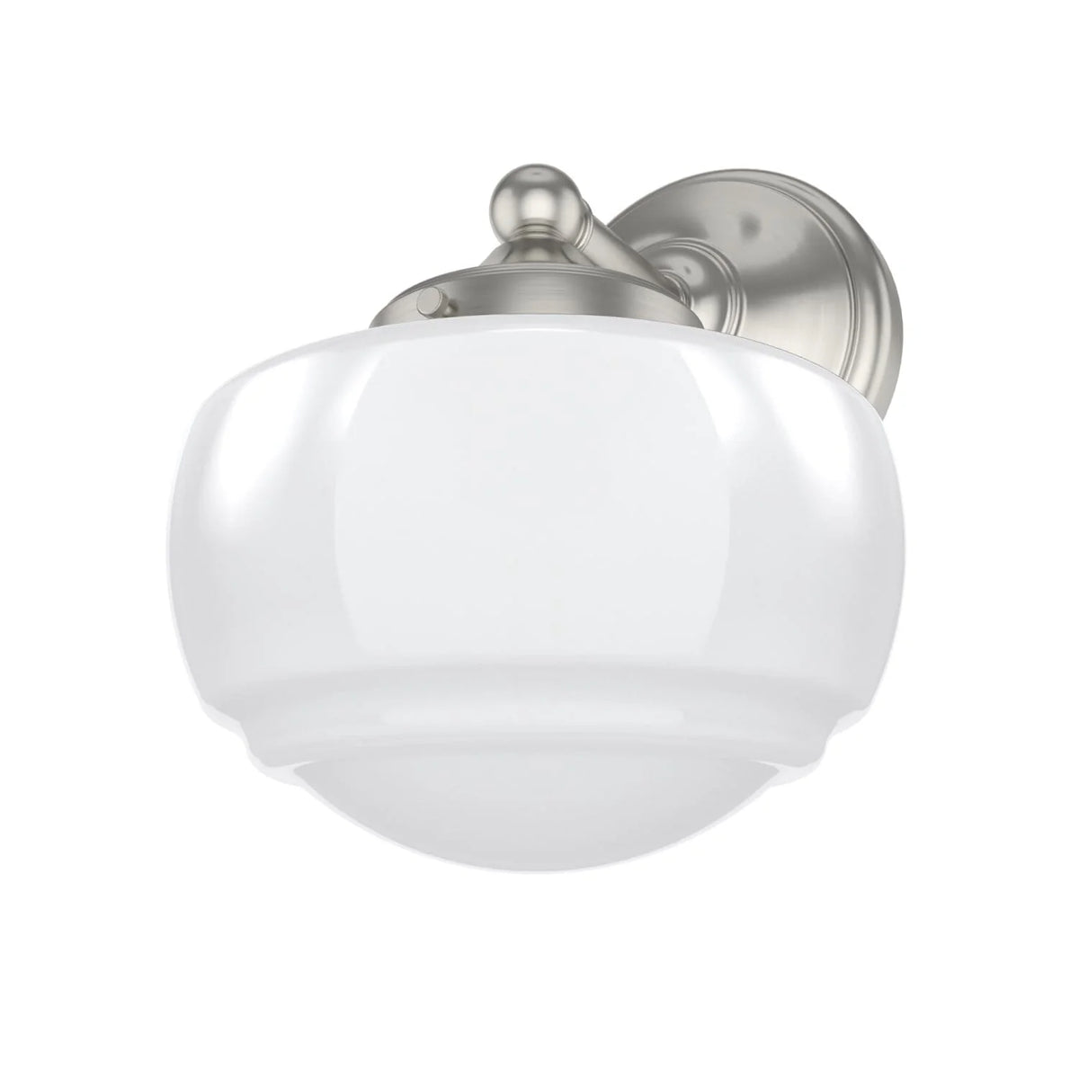 Saddle Creek Shiny Cased White Glass 1 Light Sconce