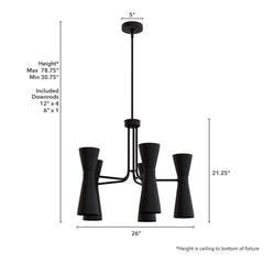 Zola Up and Down 10 Light 26 Inch Chandelier