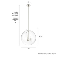 Sacha Globe Pendant 3 Light