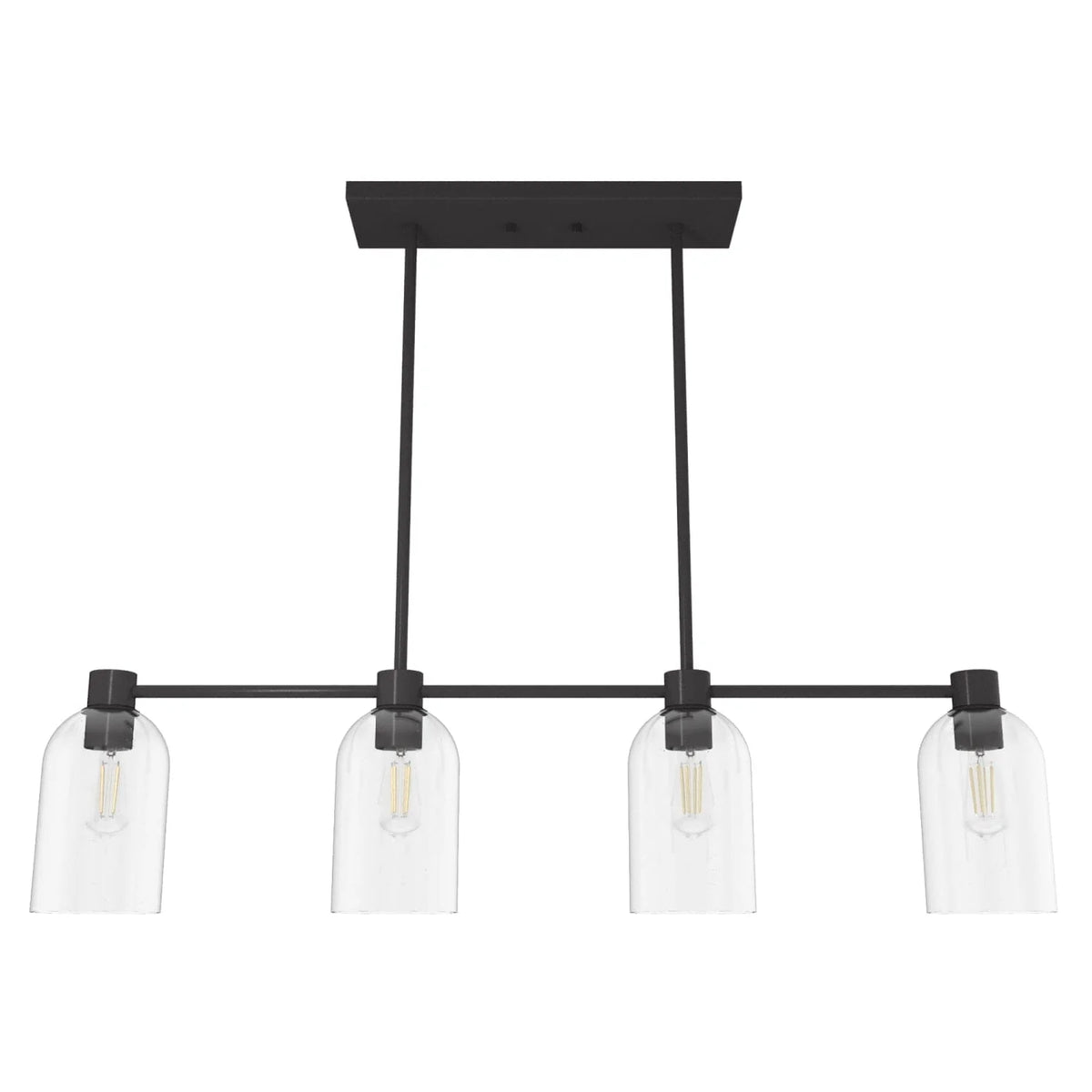 Lochemeade Clear Seeded Glass 4 Light Linear Chandelier