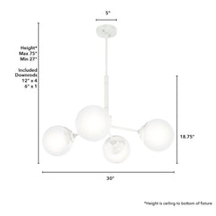 4 Light Hepburn Chandelier