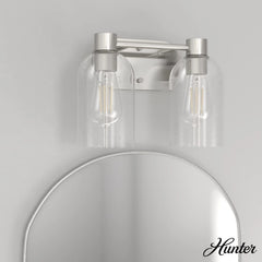 Lochemeade Clear Seeded Glass 2 Light Vanity
