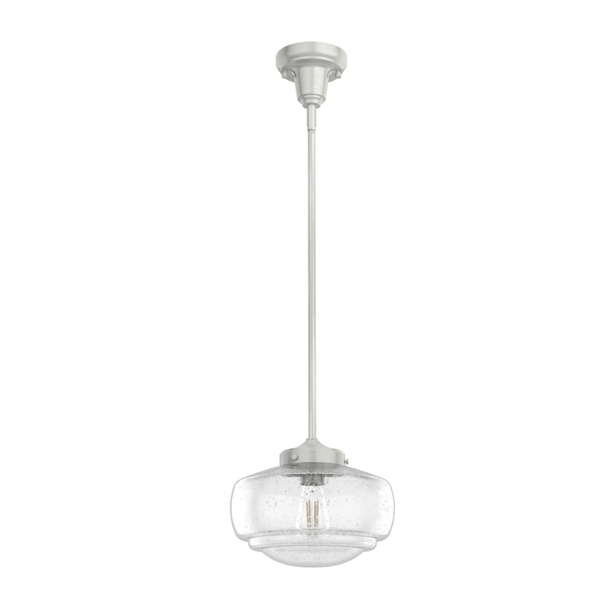 Saddle Creek Clear Seeded Glass 1 Light 10 Inch Pendant