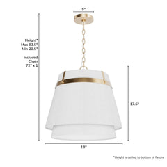 Ada Lee 1 Light Large 18 Inch Pendant