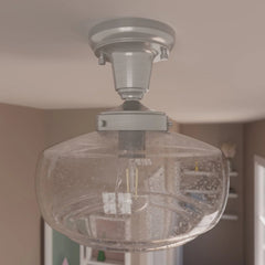 Saddle Creek Clear Seeded Glass 1 Light 10 Inch Pendant