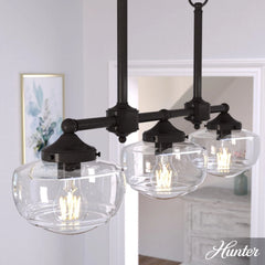 Saddle Creek Clear Seeded Glass 3 Light Linear Chandelier